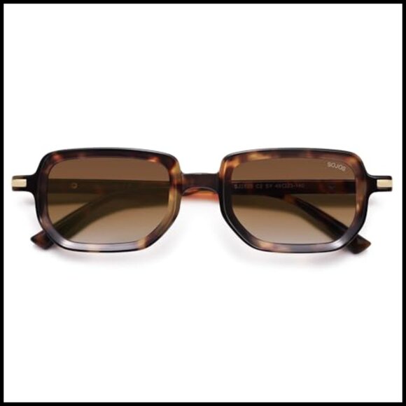 Retro Polarized Rectangular Hexagon Sunglasses, UV400 Protection, Lightweight main image 4
